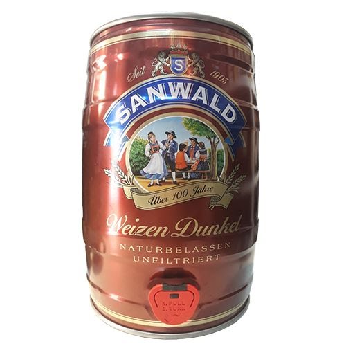 Bia Sanwald Weizen Dunkel 5% Đức - bom 5 lít