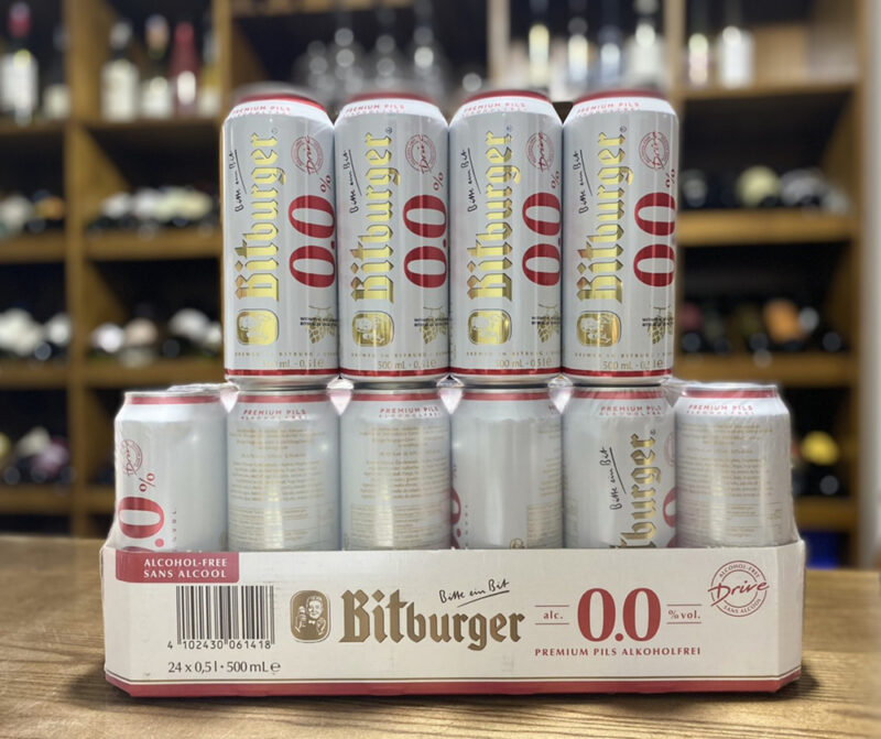 Bia Bitburger 0% Đức lon 500ml