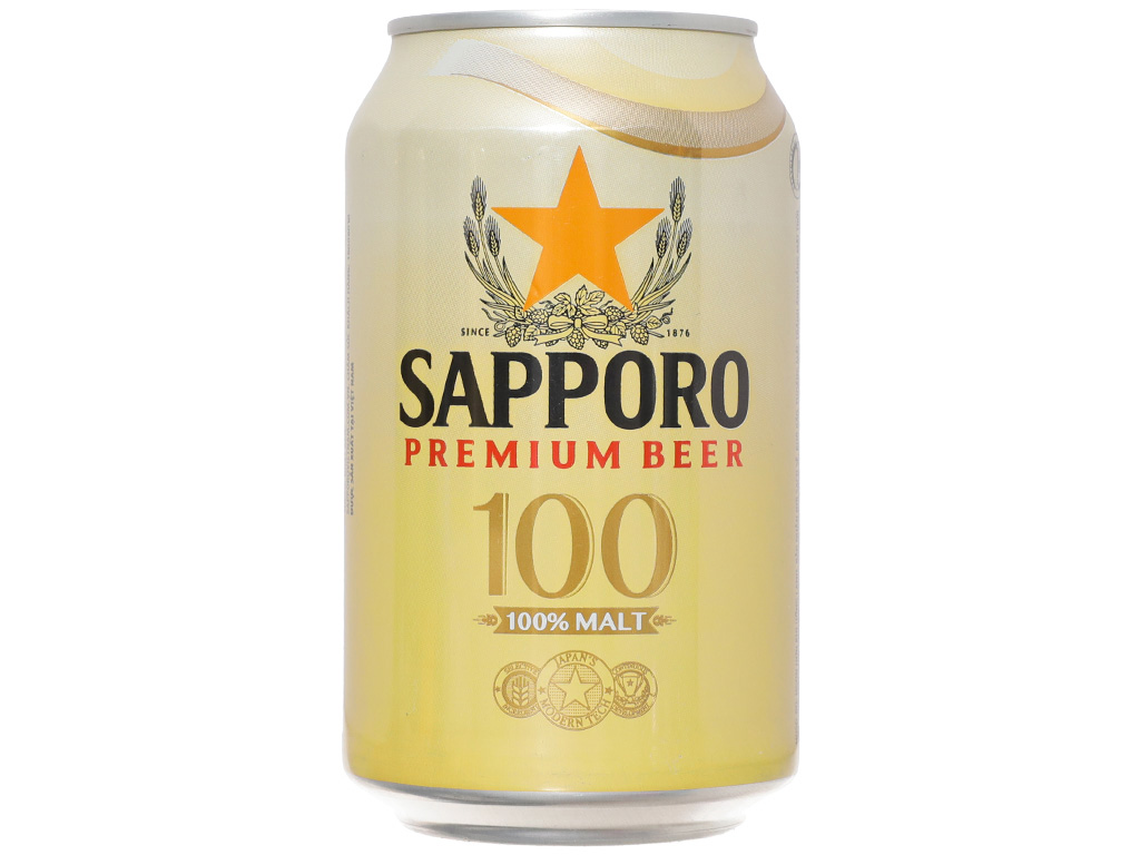 Bia Sapporo 100% Malt 5% Nhật Bản - 24 Lon 330Ml - Đồ Uống Nhập Khẩu