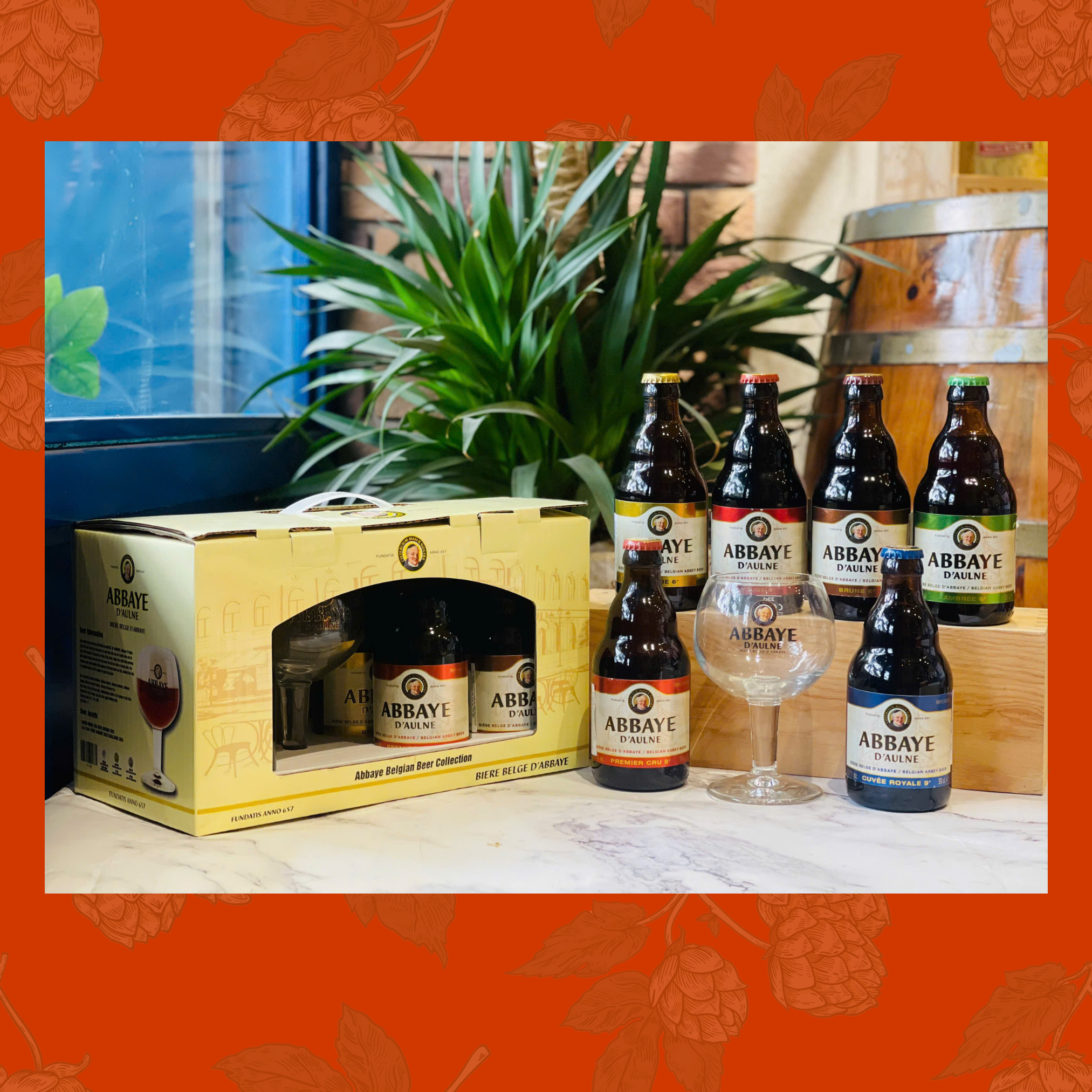Hộp quà 6 chai Abbaye kèm ly